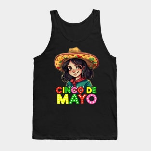 Cinco de Mayo Mexican Anime Girls Tank Top